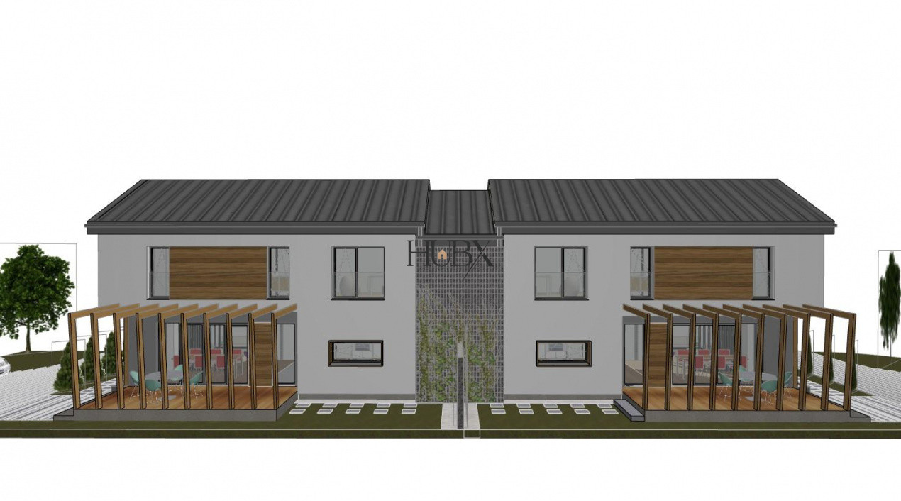 Duplex 4 camere 3 bai 130mp utili si 190 mp teren liber in zona Terra!